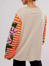 Load image into Gallery viewer, Striped Round Neck Long Sleeve Sweatshirt