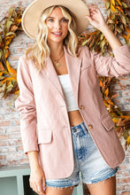 Load image into Gallery viewer, First Love Full Size Single-Breasted Flap Pocket Corduroy Blazer