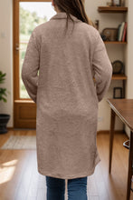 Load image into Gallery viewer, Full Size One Button Long Sleeve Longline Plush Coat