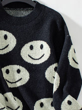 Load image into Gallery viewer, Smile Pattern Round Neck Long Sleeve Sweater