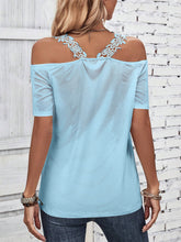 Load image into Gallery viewer, Full Size Lace Detail Short Sleeve T-Shirt