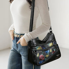 Load image into Gallery viewer, PU Leather Rose Pattern Shoulder Bag