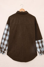 Load image into Gallery viewer, Plaid Button Up Drop Shoulder Shacket