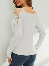 Load image into Gallery viewer, Rhinestone Cutout Long Sleeve T-Shirt