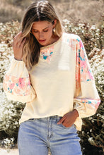 Load image into Gallery viewer, Printed Round Neck Balloon Sleeve Sweatshirt