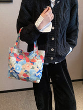 Load image into Gallery viewer, Printed Canvas Handbag with Zipper