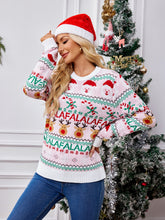 Load image into Gallery viewer, Christmas Element Round Neck Long Sleeve Sweater