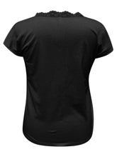 Load image into Gallery viewer, Full Size Lace Detail V-Neck Short Sleeve Blouse