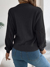 Load image into Gallery viewer, Openwork Round Neck Long Sleeve Sweater