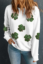 Load image into Gallery viewer, Sequin Lucky Clover Long Sleeve Sweatshirt
