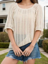Load image into Gallery viewer, Openwork Round Neck Cover-Up