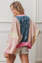 Load image into Gallery viewer, BiBi Stars and Stripes Round Neck Long Sleeve Top