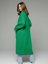 Load image into Gallery viewer, Pocketed Open Front Dropped Shoulder Cardigan