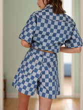 Load image into Gallery viewer, Checkered Button Up Half Sleeve Top and Shorts Set