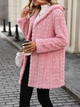 Load image into Gallery viewer, Heart Open Front Hooded Fuzzy Coat