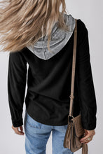 Load image into Gallery viewer, Drawstring Button Up Long Sleeve Hooded Jacket