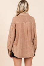 Load image into Gallery viewer, Mittoshop Mineral Wash French Terry Elbow Patch Shacket