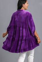 Load image into Gallery viewer, Umgee Full Size Button Down Tiered Back High Low Shirt