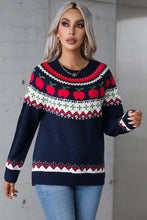 Load image into Gallery viewer, Angel Wings Apples Graphic Round Neck Long Sleeve Sweater