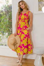 Load image into Gallery viewer, ODDI Full Size Floral Smocked Ruffled Midi Dress