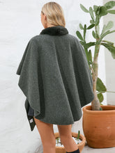 Load image into Gallery viewer, Fuzzy Trim Open Front Poncho