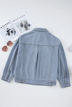 Load image into Gallery viewer, Striped Button Up Long Sleeve Denim Jacket