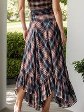 Load image into Gallery viewer, Plaid Asymmetrical Ruffle Hem Skirt