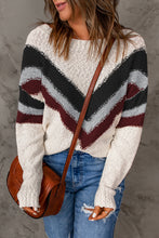 Load image into Gallery viewer, Contrast Dropped Shoulder Long Sleeve Sweater