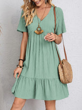 Load image into Gallery viewer, Full Size V-Neck Short Sleeve Dress