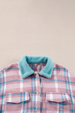 Load image into Gallery viewer, Plaid Collared Neck Flap Pockets Shacket