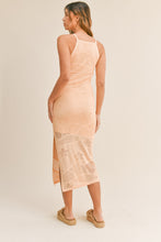 Load image into Gallery viewer, MABLE Floral Design Knit Slit Midi Dress