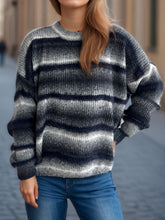 Load image into Gallery viewer, Gradient Round Neck Dropped Shoulder Sweater