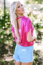 Load image into Gallery viewer, Tied Backless Round Neck Cap Sleeve Blouse