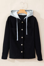 Load image into Gallery viewer, Drawstring Button Up Long Sleeve Hooded Jacket