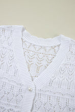 Load image into Gallery viewer, Openwork V-Neck Half Sleeve Cardigan