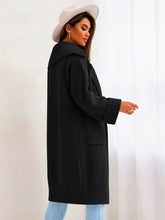 Load image into Gallery viewer, Pocketed Collared Neck Dropped Shoulder Cardigan