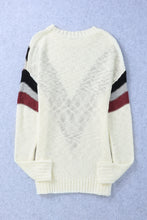 Load image into Gallery viewer, Contrast Dropped Shoulder Long Sleeve Sweater