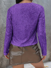 Load image into Gallery viewer, Full Size Sequin Open Front Cropped Jacket