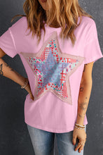 Load image into Gallery viewer, Star Round Neck Short Sleeve T-Shirt