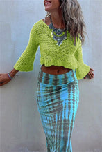 Load image into Gallery viewer, Round Neck Long Sleeve Knit Cover Up