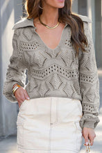 Load image into Gallery viewer, Hollow Out Johnny Collar Sweater