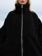 Load image into Gallery viewer, Zip Up Turtleneck Long Sleeve Plush Jacket