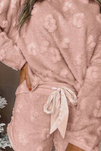 Load image into Gallery viewer, Round Neck Long Sleeve Top and Shorts Lounge Set