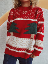 Load image into Gallery viewer, Christmas Tree Mock Neck Long Sleeve Sweater