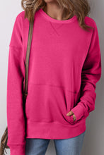 Load image into Gallery viewer, Solid Color Round Neck Long Sleeve Sweatshirt