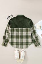 Load image into Gallery viewer, Snap Down Collared Neck Plaid Shacket