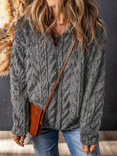 Load image into Gallery viewer, Fuzzy Zip Up Long Sleeve Jacket