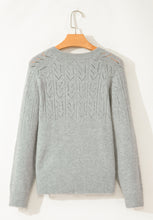 Load image into Gallery viewer, Openwork Button Down Long Sleeve Cardigan