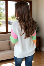 Load image into Gallery viewer, Color Block Round Neck Sweater
