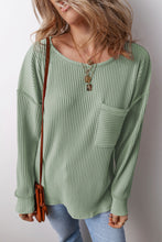 Load image into Gallery viewer, Pocketed Round Neck Long Sleeve Top